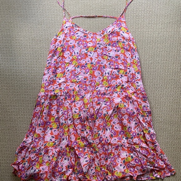 Lush Vibrant Summer Flowy Floral Strappy Dress - Picture 5 of 9